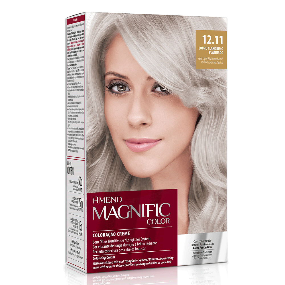 Kit Coloração Amend Magnific Color 12.11 Louro Claríssimo Platinado